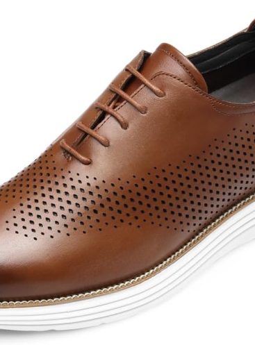 Men's Height Increase Shoes - Built-in Custom Lift Insole, Full-Grain Leather Comfortable and Breathable, Business Casual Elevator Shoes - Height Increasing 2.36-2.76 Inches